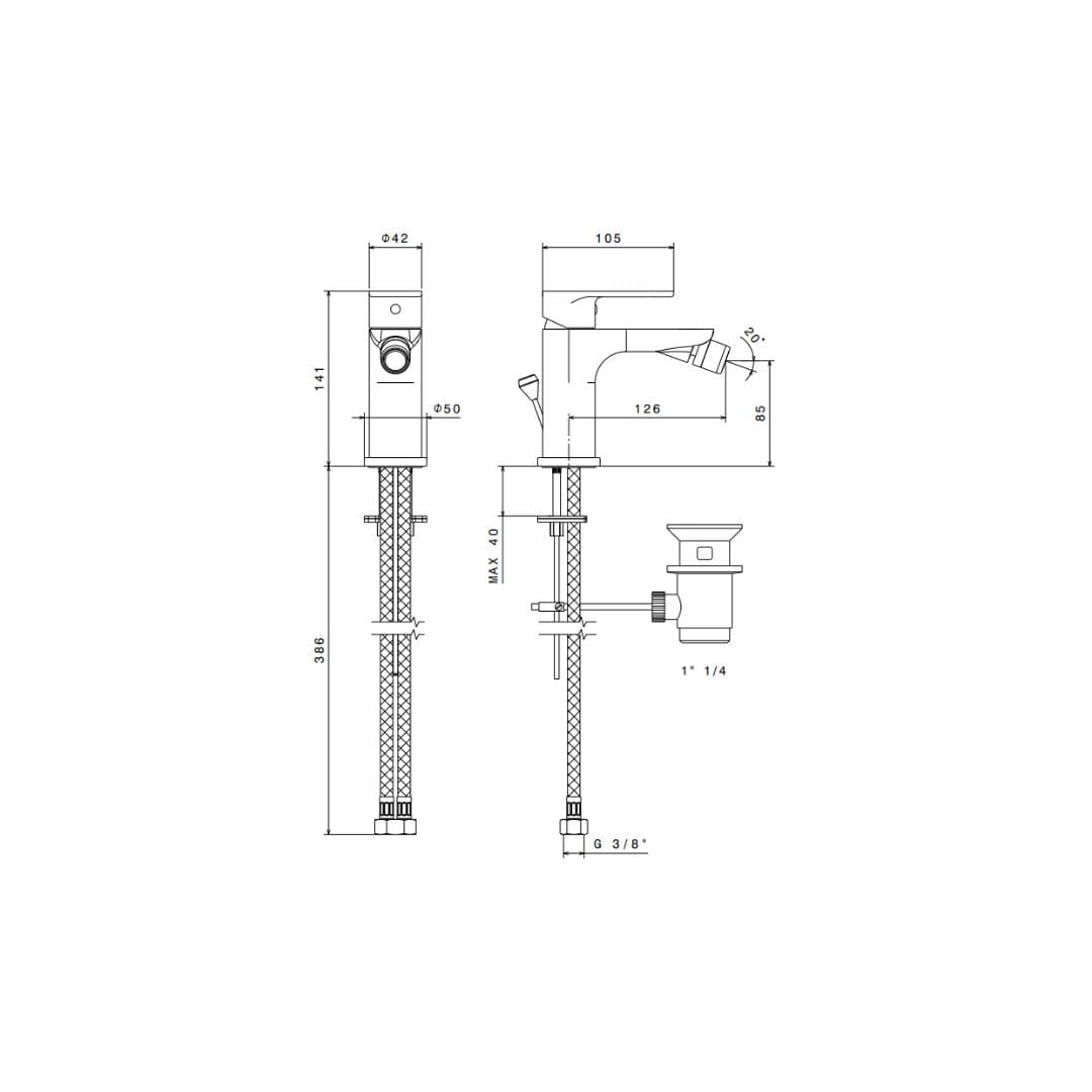 NEWFORM Extro miscelatore per bidet - immagine 3